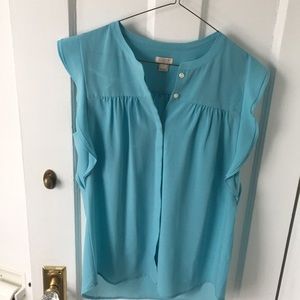 J.Crew turquoise sleeveless blouse